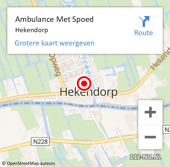 Locatie op kaart van de 112 melding: Ambulance Met Spoed Naar Hekendorp op 17 juli 2021 01:31