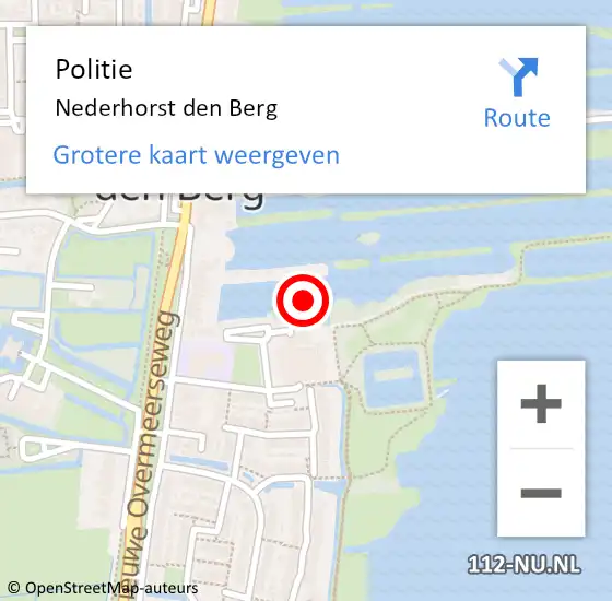 Locatie op kaart van de 112 melding: Politie Nederhorst den Berg op 17 juli 2021 01:42