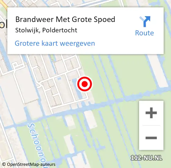 Locatie op kaart van de 112 melding: Brandweer Met Grote Spoed Naar Stolwijk, Poldertocht op 17 juli 2021 01:44