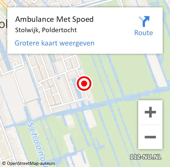 Locatie op kaart van de 112 melding: Ambulance Met Spoed Naar Stolwijk, Poldertocht op 17 juli 2021 01:47