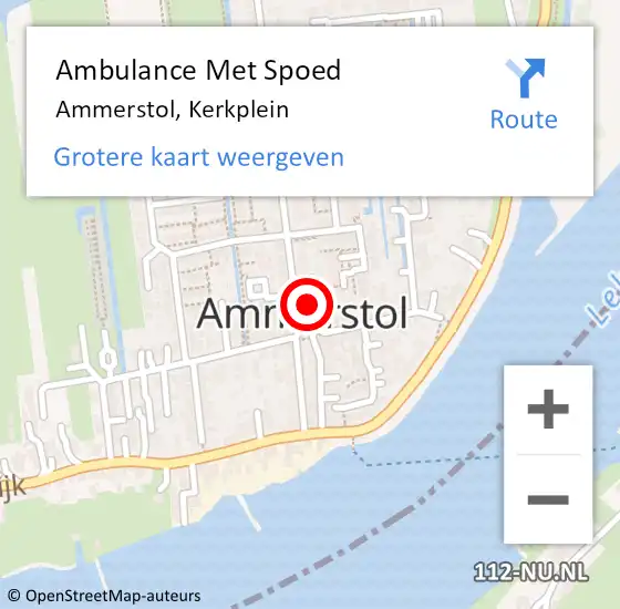 Locatie op kaart van de 112 melding: Ambulance Met Spoed Naar Ammerstol, Kerkplein op 17 juli 2021 04:00