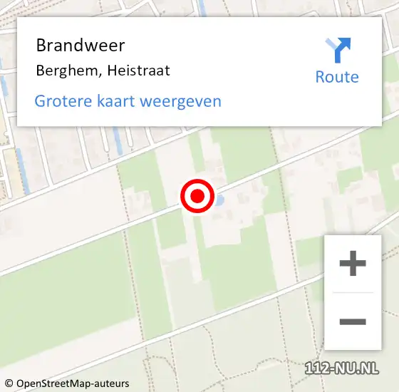 Locatie op kaart van de 112 melding: Brandweer Berghem, Heistraat op 16 juni 2014 18:18