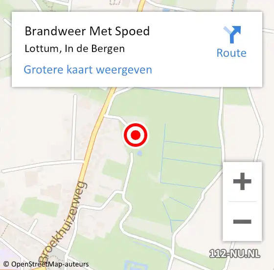 Locatie op kaart van de 112 melding: Brandweer Met Spoed Naar Lottum, In de Bergen op 17 juli 2021 05:47