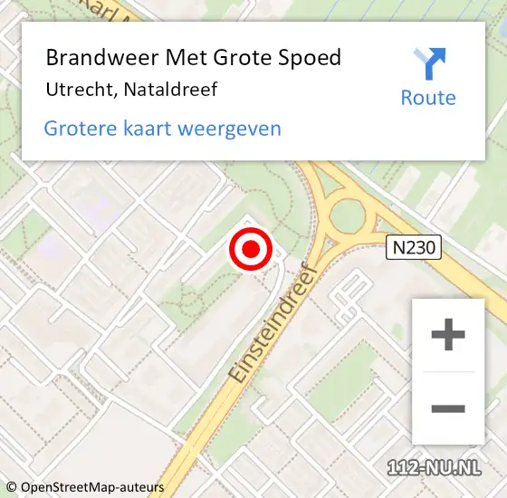 Locatie op kaart van de 112 melding: Brandweer Met Grote Spoed Naar Utrecht, Nataldreef op 17 juli 2021 06:30