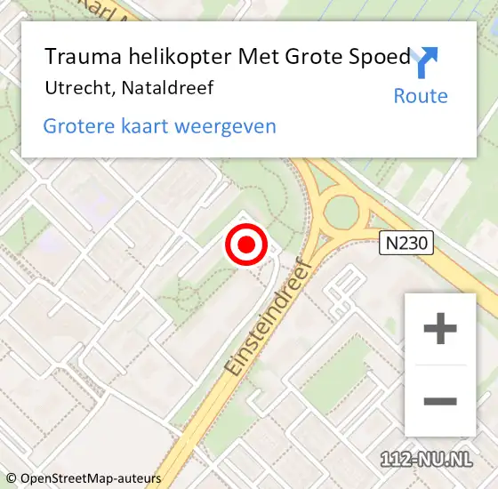 Locatie op kaart van de 112 melding: Trauma helikopter Met Grote Spoed Naar Utrecht, Nataldreef op 17 juli 2021 06:32