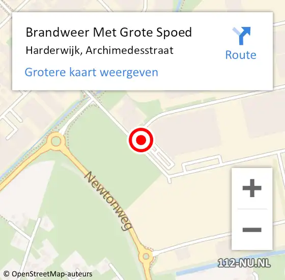 Locatie op kaart van de 112 melding: Brandweer Met Grote Spoed Naar Harderwijk, Archimedesstraat op 17 juli 2021 07:12