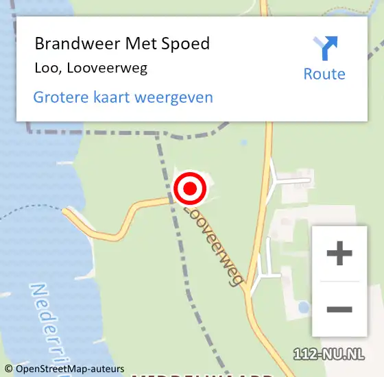 Locatie op kaart van de 112 melding: Brandweer Met Spoed Naar Loo, Looveerweg op 17 juli 2021 07:50