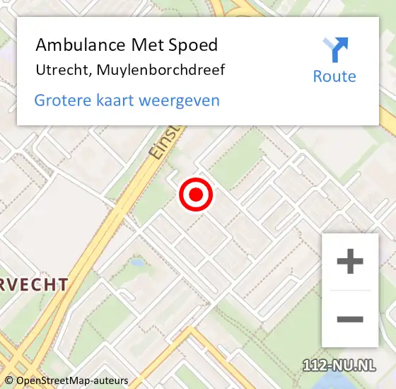 Locatie op kaart van de 112 melding: Ambulance Met Spoed Naar Utrecht, Muylenborchdreef op 16 juni 2014 18:21