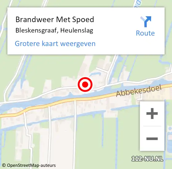 Locatie op kaart van de 112 melding: Brandweer Met Spoed Naar Bleskensgraaf, Heulenslag op 17 juli 2021 08:56