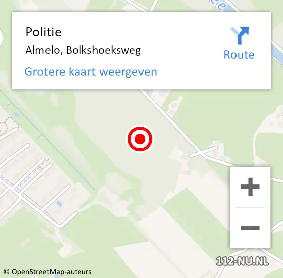 Locatie op kaart van de 112 melding: Politie Almelo, Bolkshoeksweg op 17 juli 2021 08:58