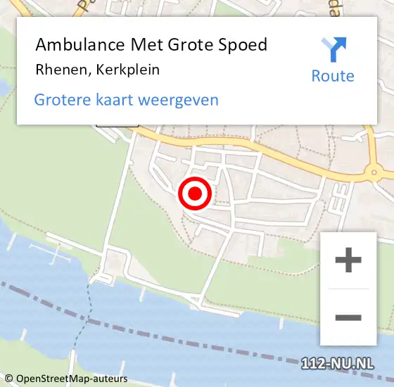 Locatie op kaart van de 112 melding: Ambulance Met Grote Spoed Naar Rhenen, Kerkplein op 17 juli 2021 09:00