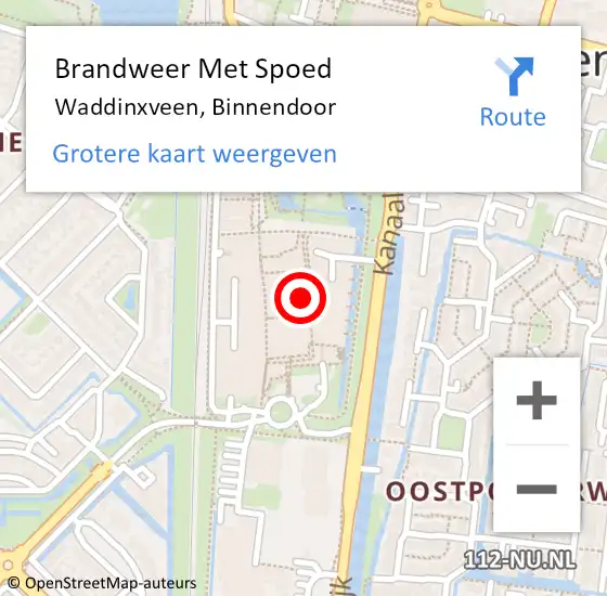 Locatie op kaart van de 112 melding: Brandweer Met Spoed Naar Waddinxveen, Binnendoor op 17 juli 2021 09:52