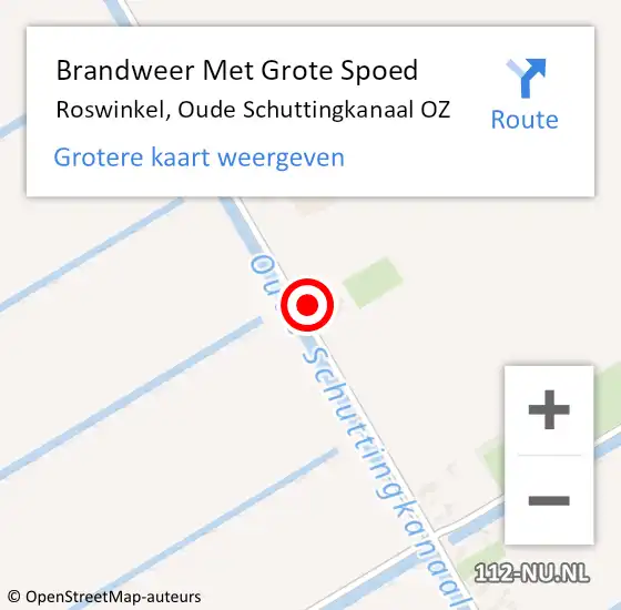 Locatie op kaart van de 112 melding: Brandweer Met Grote Spoed Naar Roswinkel, Oude Schuttingkanaal OZ op 17 juli 2021 10:06