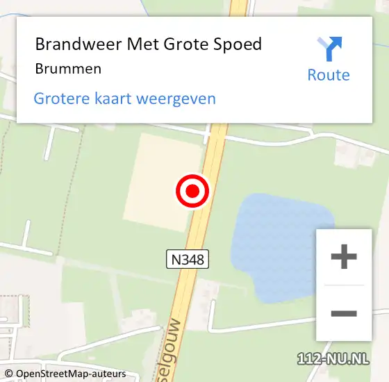 Locatie op kaart van de 112 melding: Brandweer Met Grote Spoed Naar Brummen op 17 juli 2021 10:43