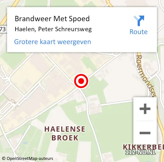 Locatie op kaart van de 112 melding: Brandweer Met Spoed Naar Haelen, Peter Schreursweg op 17 juli 2021 10:55