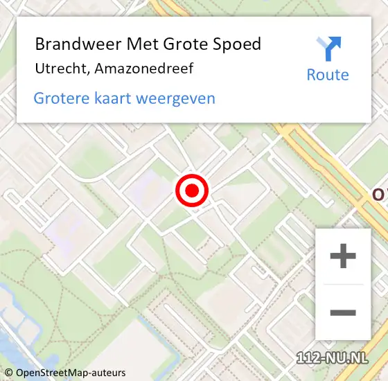 Locatie op kaart van de 112 melding: Brandweer Met Grote Spoed Naar Utrecht, Amazonedreef op 17 juli 2021 10:59