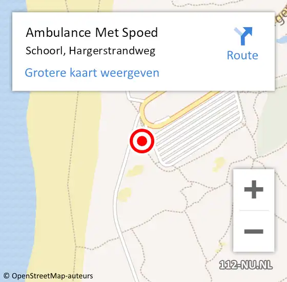Locatie op kaart van de 112 melding: Ambulance Met Spoed Naar Schoorl, Hargerstrandweg op 17 juli 2021 11:04