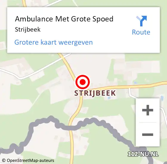 Locatie op kaart van de 112 melding: Ambulance Met Grote Spoed Naar Strijbeek op 17 juli 2021 11:10