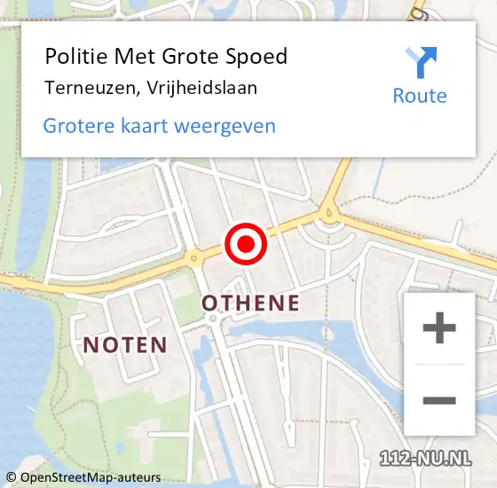 Locatie op kaart van de 112 melding: Politie Met Grote Spoed Naar Terneuzen, Vrijheidslaan op 17 juli 2021 11:36