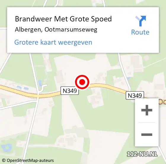 Locatie op kaart van de 112 melding: Brandweer Met Grote Spoed Naar Albergen, Ootmarsumseweg op 17 juli 2021 11:43