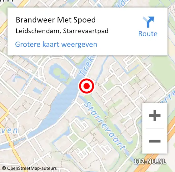 Locatie op kaart van de 112 melding: Brandweer Met Spoed Naar Leidschendam, Starrevaartpad op 17 juli 2021 11:44
