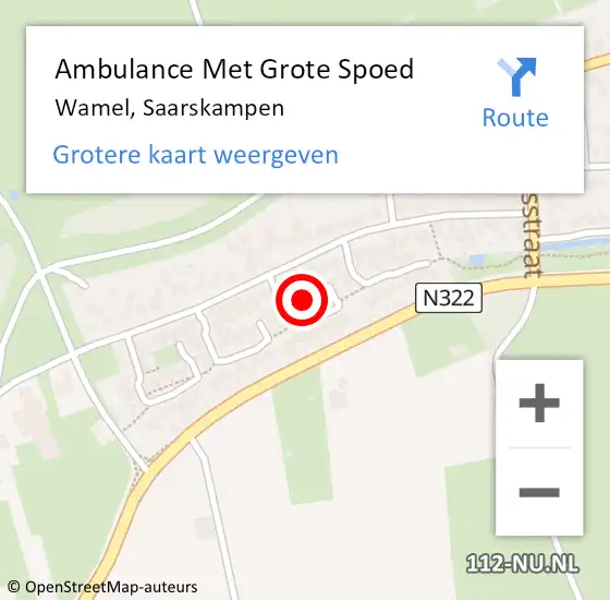 Locatie op kaart van de 112 melding: Ambulance Met Grote Spoed Naar Wamel, Saarskampen op 17 juli 2021 12:00