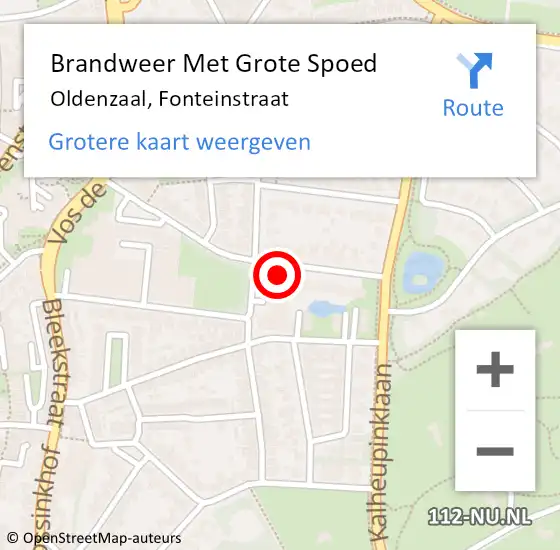 Locatie op kaart van de 112 melding: Brandweer Met Grote Spoed Naar Oldenzaal, Fonteinstraat op 17 juli 2021 12:04