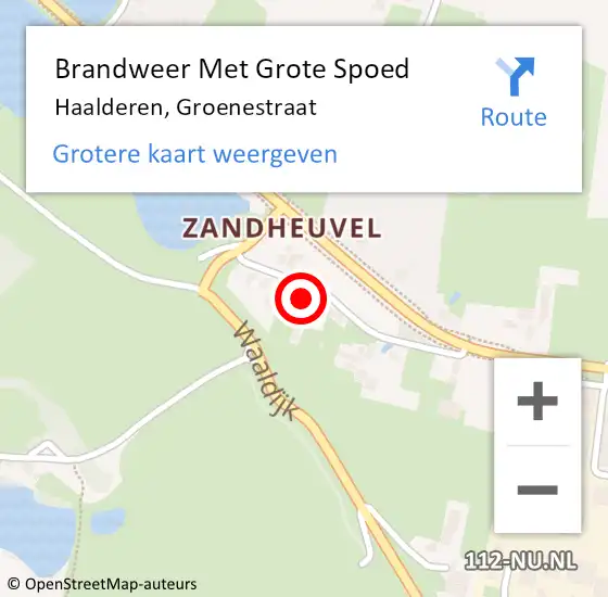 Locatie op kaart van de 112 melding: Brandweer Met Grote Spoed Naar Haalderen, Groenestraat op 17 juli 2021 12:46