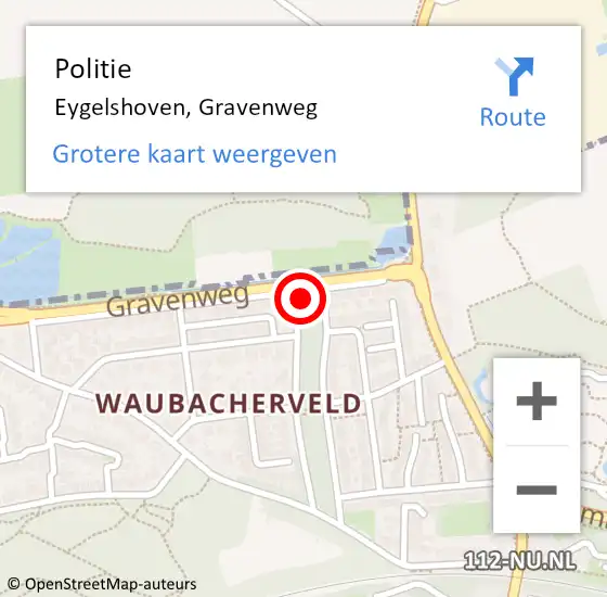 Locatie op kaart van de 112 melding: Politie Eygelshoven, Gravenweg op 17 juli 2021 12:51