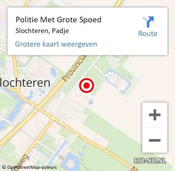 Locatie op kaart van de 112 melding: Politie Met Grote Spoed Naar Slochteren, Padje op 17 juli 2021 12:51