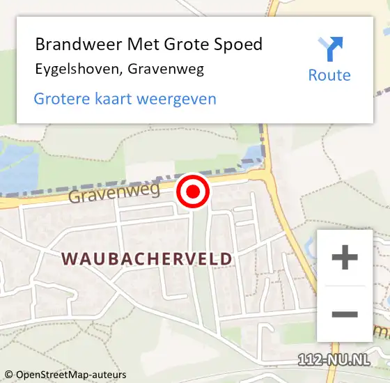 Locatie op kaart van de 112 melding: Brandweer Met Grote Spoed Naar Eygelshoven, Gravenweg op 17 juli 2021 12:52