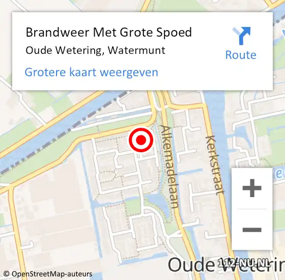 Locatie op kaart van de 112 melding: Brandweer Met Grote Spoed Naar Oude Wetering, Watermunt op 17 juli 2021 12:53