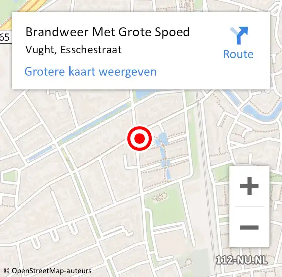 Locatie op kaart van de 112 melding: Brandweer Met Grote Spoed Naar Vught, Esschestraat op 17 juli 2021 13:26