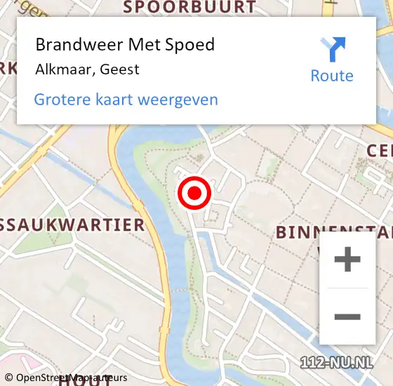 Locatie op kaart van de 112 melding: Brandweer Met Spoed Naar Alkmaar, Geest op 17 juli 2021 13:30