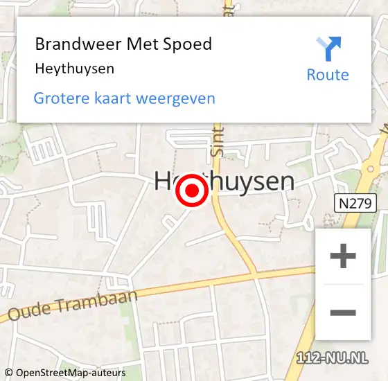 Locatie op kaart van de 112 melding: Brandweer Met Spoed Naar Heythuysen op 17 juli 2021 13:34