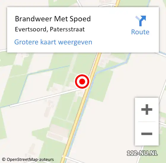 Locatie op kaart van de 112 melding: Brandweer Met Spoed Naar Evertsoord, Patersstraat op 17 juli 2021 13:39