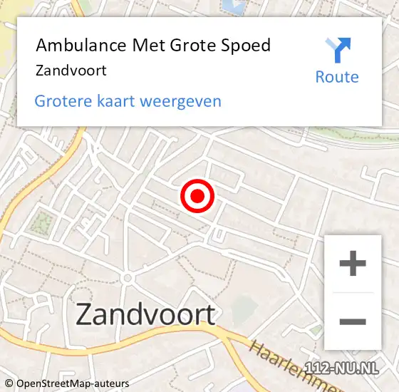 Locatie op kaart van de 112 melding: Ambulance Met Grote Spoed Naar Zandvoort op 17 juli 2021 14:11