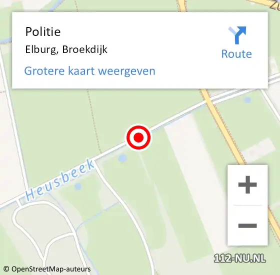 Locatie op kaart van de 112 melding: Politie Elburg, Broekdijk op 17 juli 2021 14:15