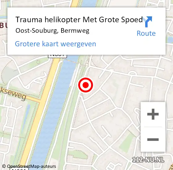 Locatie op kaart van de 112 melding: Trauma helikopter Met Grote Spoed Naar Oost-Souburg, Bermweg op 17 juli 2021 14:42