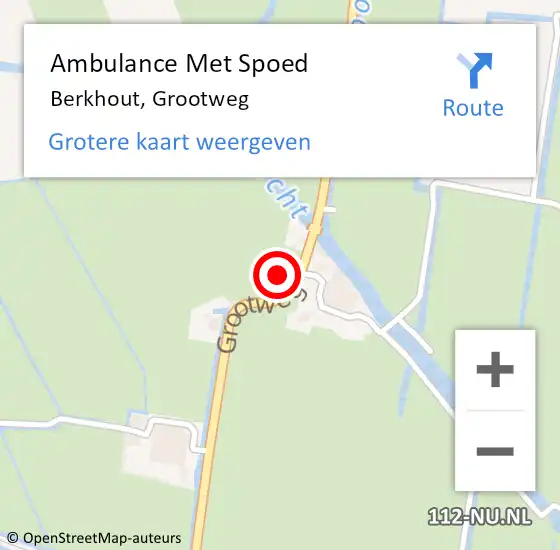 Locatie op kaart van de 112 melding: Ambulance Met Spoed Naar Berkhout, Grootweg op 17 juli 2021 15:19