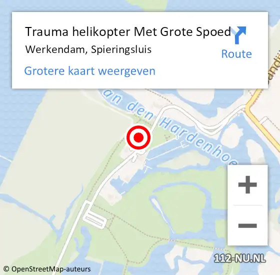 Locatie op kaart van de 112 melding: Trauma helikopter Met Grote Spoed Naar Werkendam, Spieringsluis op 17 juli 2021 15:20