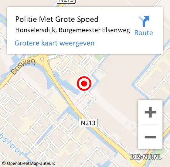 Locatie op kaart van de 112 melding: Politie Met Grote Spoed Naar Honselersdijk, Burgemeester Elsenweg op 17 juli 2021 15:24