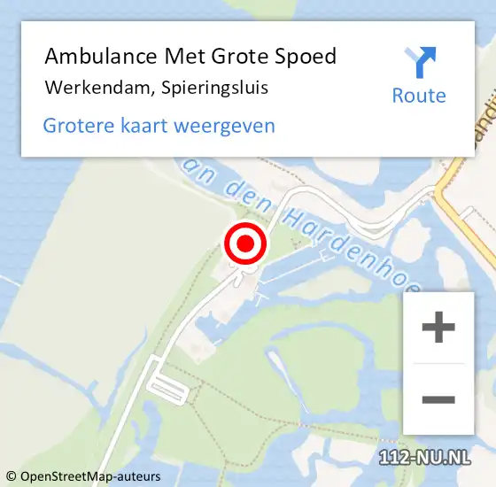 Locatie op kaart van de 112 melding: Ambulance Met Grote Spoed Naar Werkendam, Spieringsluis op 17 juli 2021 15:27
