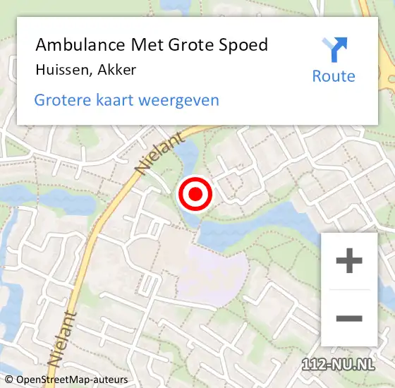 Locatie op kaart van de 112 melding: Ambulance Met Grote Spoed Naar Huissen, Akker op 17 juli 2021 15:35