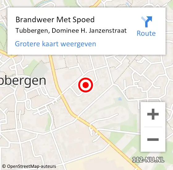 Locatie op kaart van de 112 melding: Brandweer Met Spoed Naar Tubbergen, Dominee H. Janzenstraat op 17 juli 2021 15:37