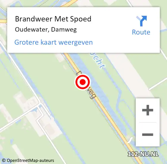 Locatie op kaart van de 112 melding: Brandweer Met Spoed Naar Oudewater, Damweg op 17 juli 2021 15:39