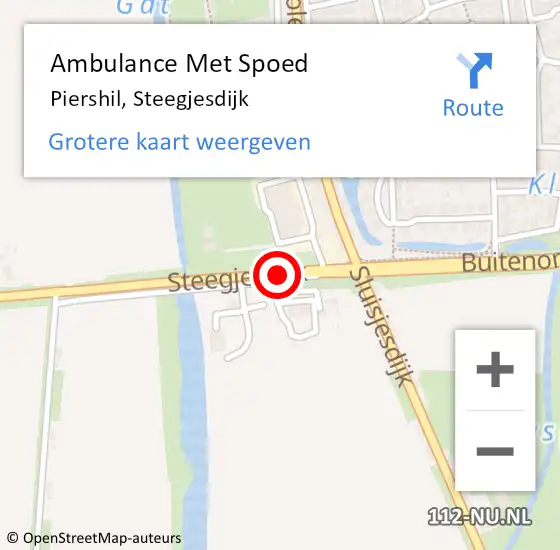 Locatie op kaart van de 112 melding: Ambulance Met Spoed Naar Piershil, Steegjesdijk op 17 juli 2021 15:43