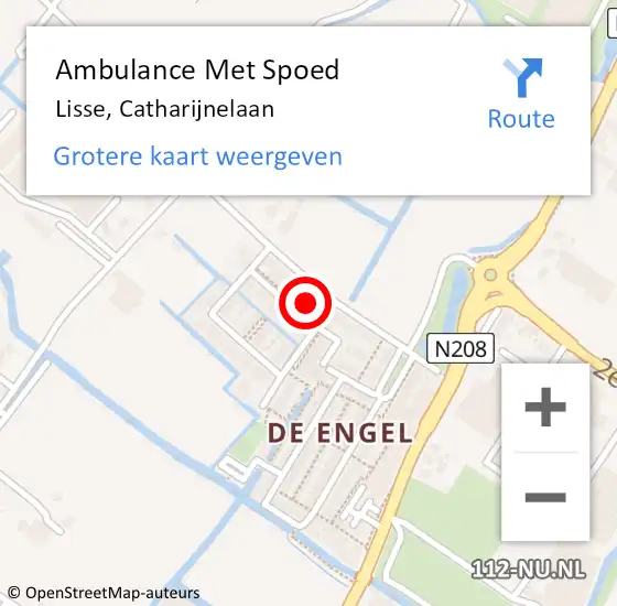 Locatie op kaart van de 112 melding: Ambulance Met Spoed Naar Lisse, Catharijnelaan op 17 juli 2021 15:50