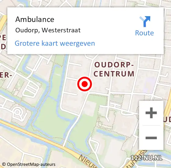 Locatie op kaart van de 112 melding: Ambulance Oudorp, Westerstraat op 17 juli 2021 15:58