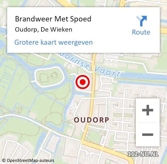 Locatie op kaart van de 112 melding: Brandweer Met Spoed Naar Oudorp, De Wieken op 17 juli 2021 16:00